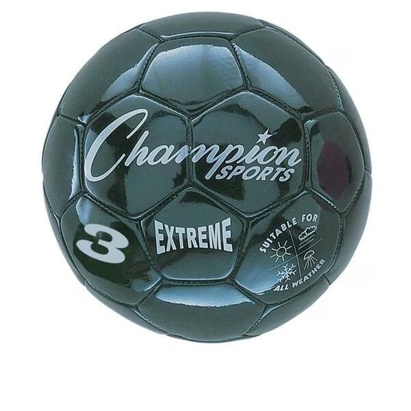 3 Size Extreme Series Soccer Ball - Black, Champion Sports, Mfr#: CHSEX3BK